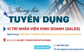 THÔNG BÁO TUYỂN DỤNG: NHÂN VIÊN KINH DOANH (SALES)